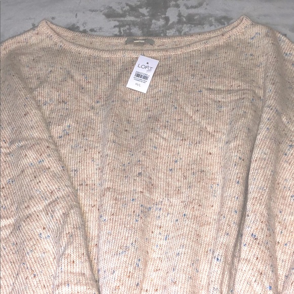 LOFT Flecked Flaxen Beige Side Tie Poncho - Picture 4 of 6